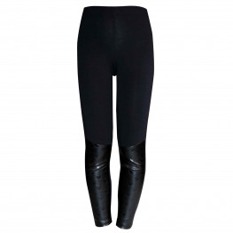 Leggings Bimba con inserti in pelle 