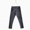 Leggings Bimba Termici in Cotone Felpato, con inserti laterali in pelle.