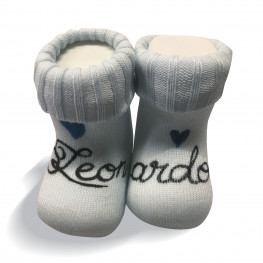 "WELCOME KIT" BIMBO - CONFEZIONE REGALO CON 3 PAIA DI CALZINI BABY. UN PAIO AZZURRO PERSONALIZZATO DIPINTO A MANO E 2 PAIA BIANCHI!