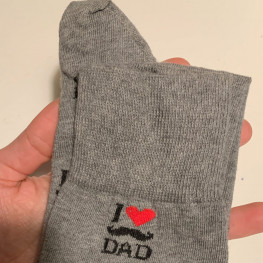 "I Love DAD" - calze lunghe in caldo cotone fantasia