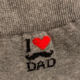 "I Love DAD" - calze lunghe in caldo cotone fantasia